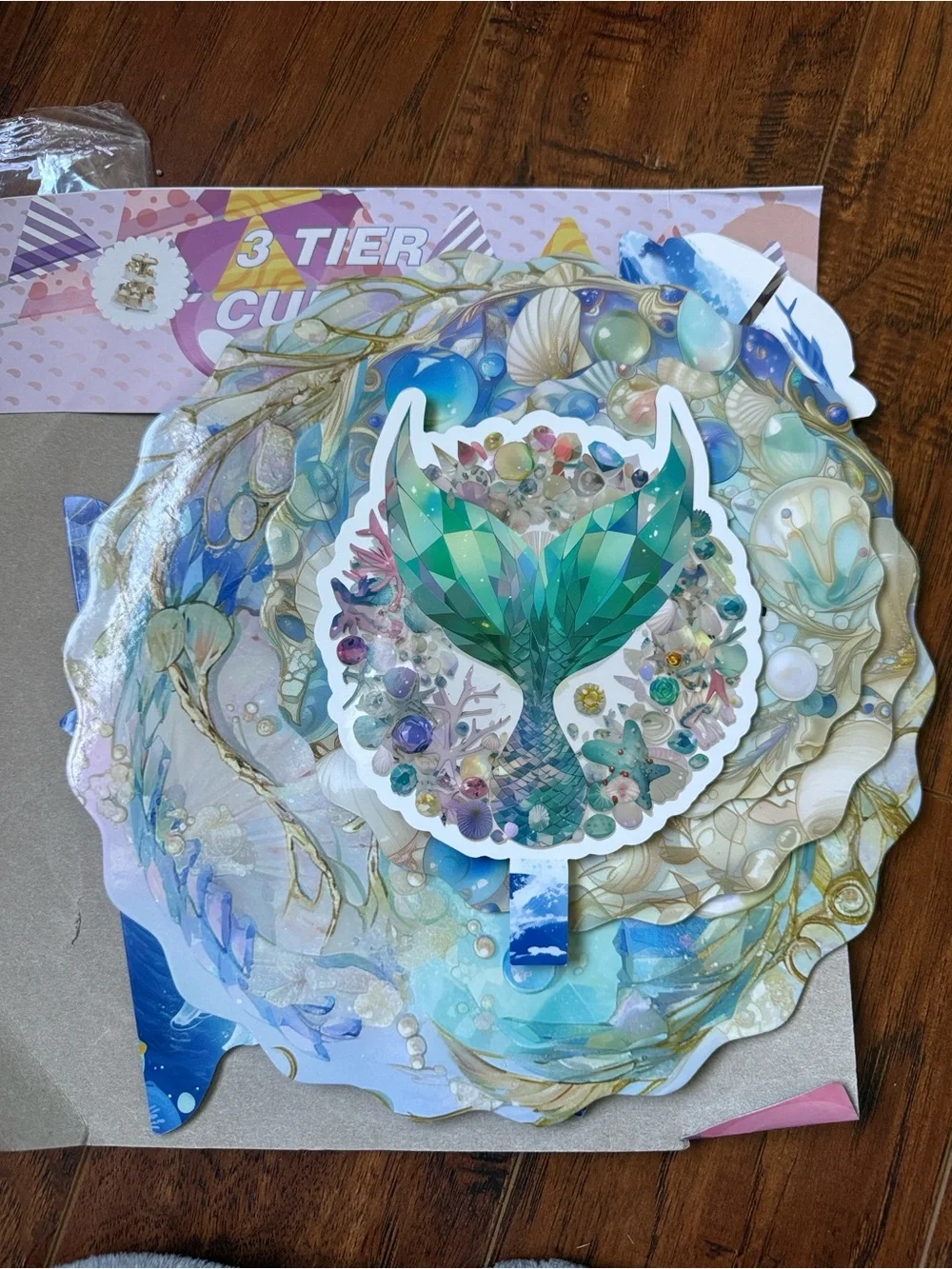 NWT Mermaid 3 Tier Cupcake Stand Party Decorations